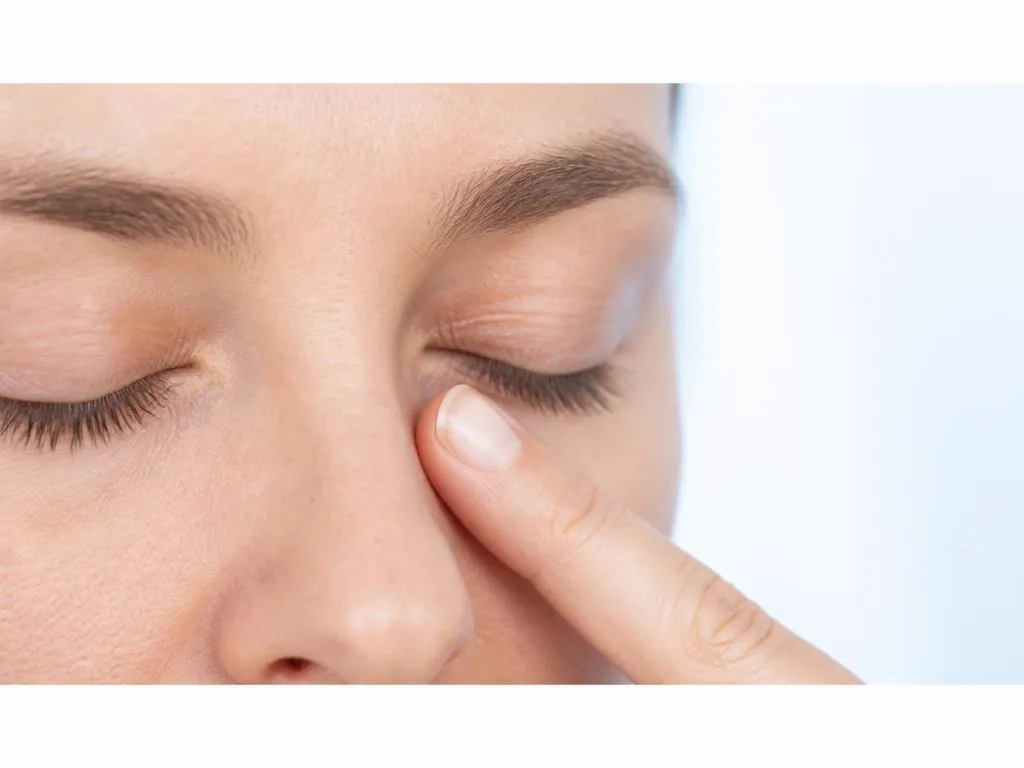 Ojos cerrados con suavidad después de aplicar una gota, sin apretar ni frotar.